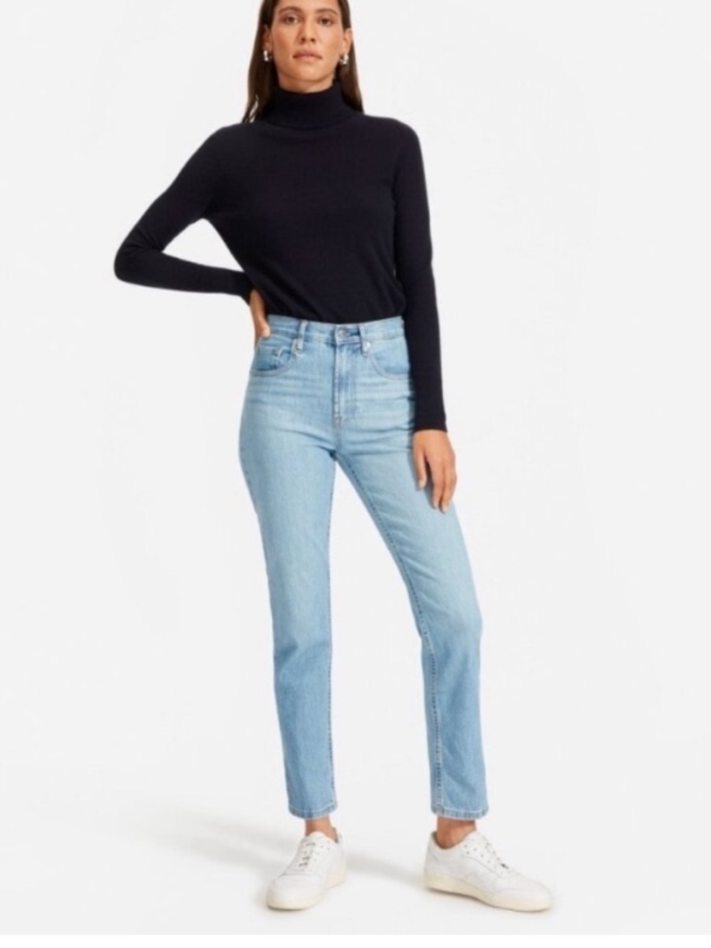 High Rise Straight Ankle Jeans